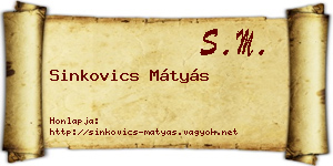 Sinkovics Mátyás névjegykártya
