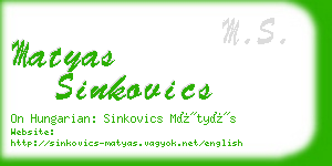 matyas sinkovics business card